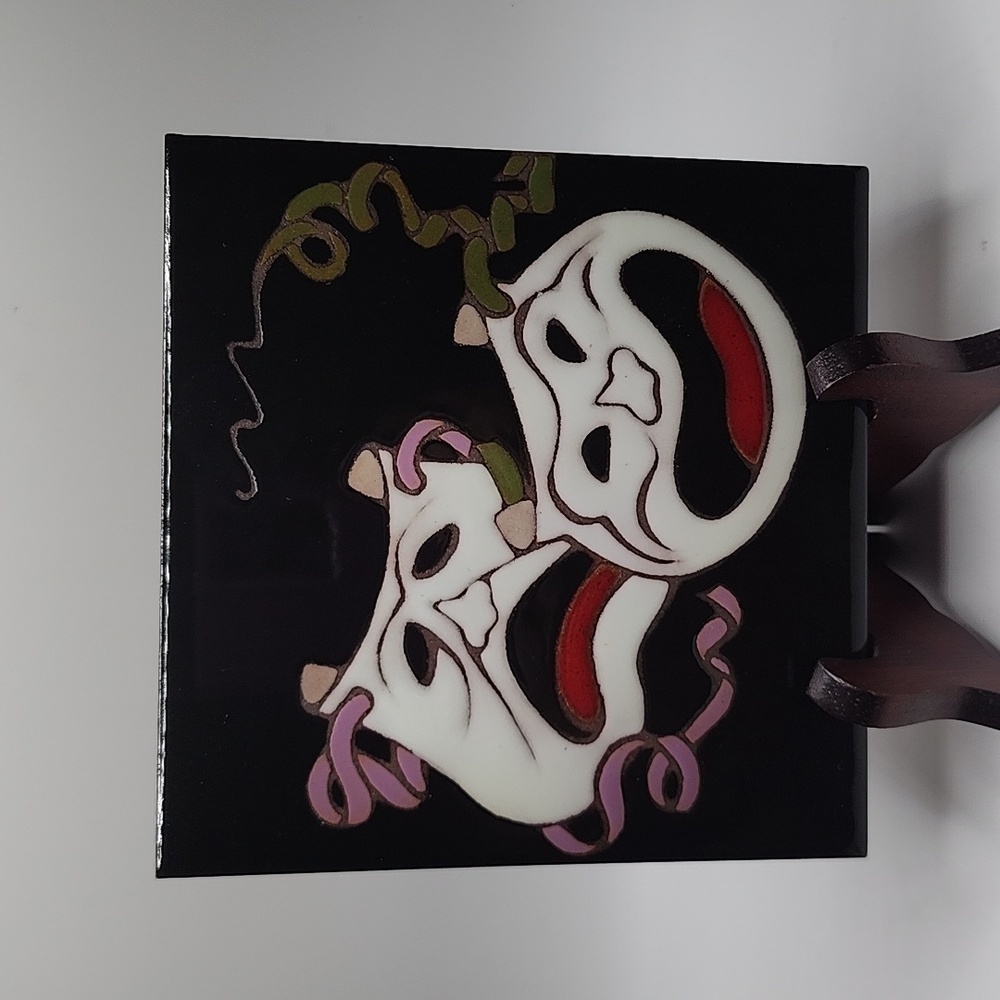 Comedy & Tragedy Mask Ceramic Tile Arius of Santa Fe